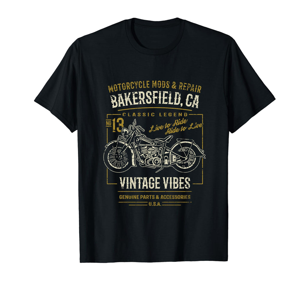 Bakersfield California Usa Motorcycle T-Shirt - Custom Art Print Unisex - T-Shirt, Sweatshirt, Hoodie