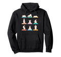 Funny Rabbits Yoga Poses Hoodie - Casual Everyday Wear Men Women - T-Shirt, Sweatshirt, Hoodie
