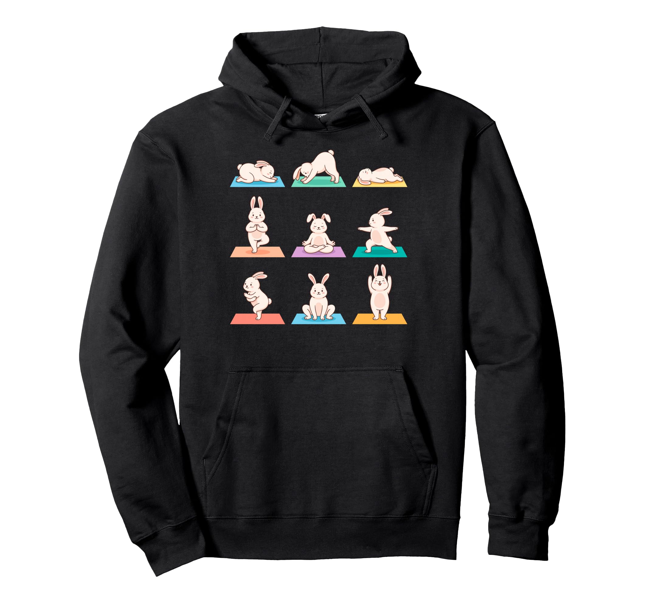 Funny Rabbits Yoga Poses Hoodie - Casual Everyday Wear Men Women - T-Shirt, Sweatshirt, Hoodie