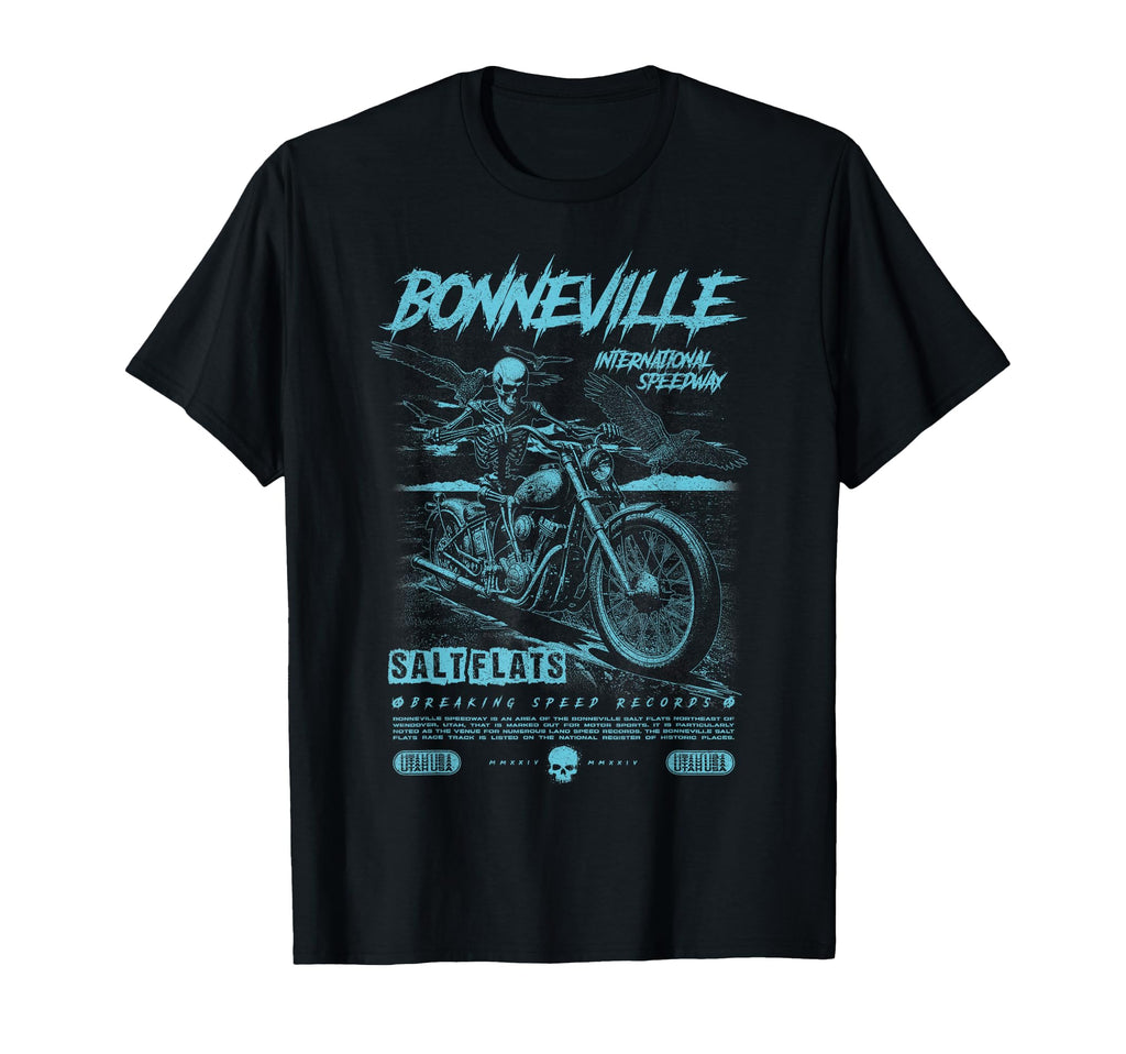 Bonneville Salt Flats Motorcycle T-Shirt - Fun Novelty Design Unisex - T-Shirt, Sweatshirt, Hoodie