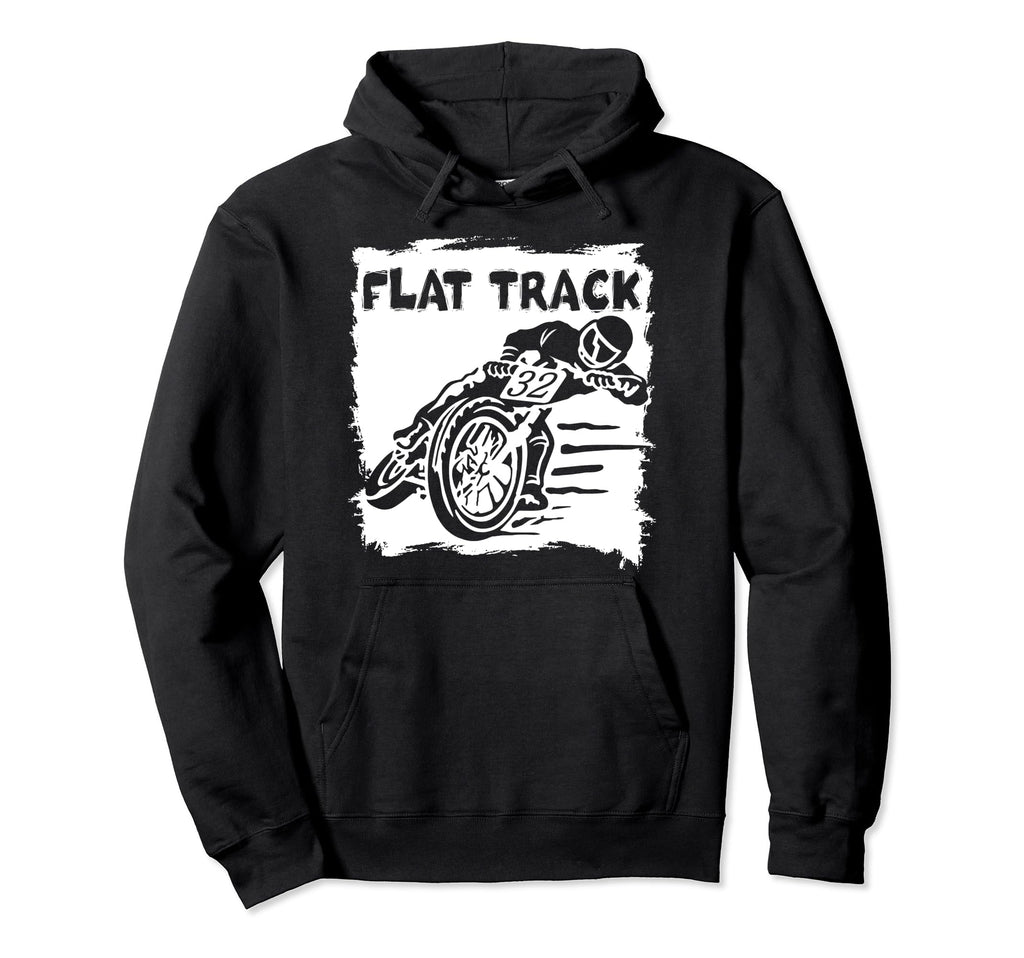 Motorcycle Flat Track Funny Hoodie - Custom Art Print for Adults - T-Shirt, Sweatshirt, Hoodie