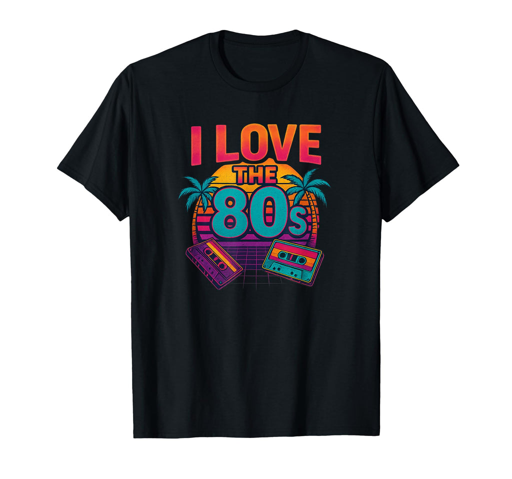 I Love 80S Neon Palm Trees T-Shirt - Custom Art Print Men Women - T-Shirt, Sweatshirt, Hoodie