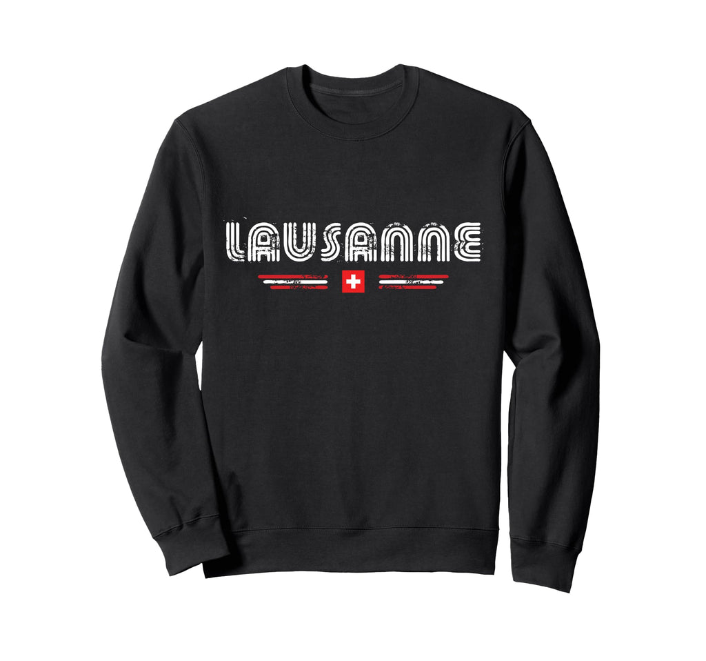Lausanne Switzerland 70S 80S Type Sweatshirt - Novelty Apparel for Adults - T-Shirt, Sweatshirt, Hoodie
