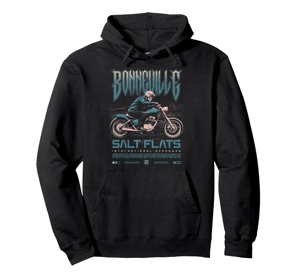 Bonneville Salt Flats Motorcycle Racing Hoodie - Unique Graphic Men Women - T-Shirt, Sweatshirt, Hoodie