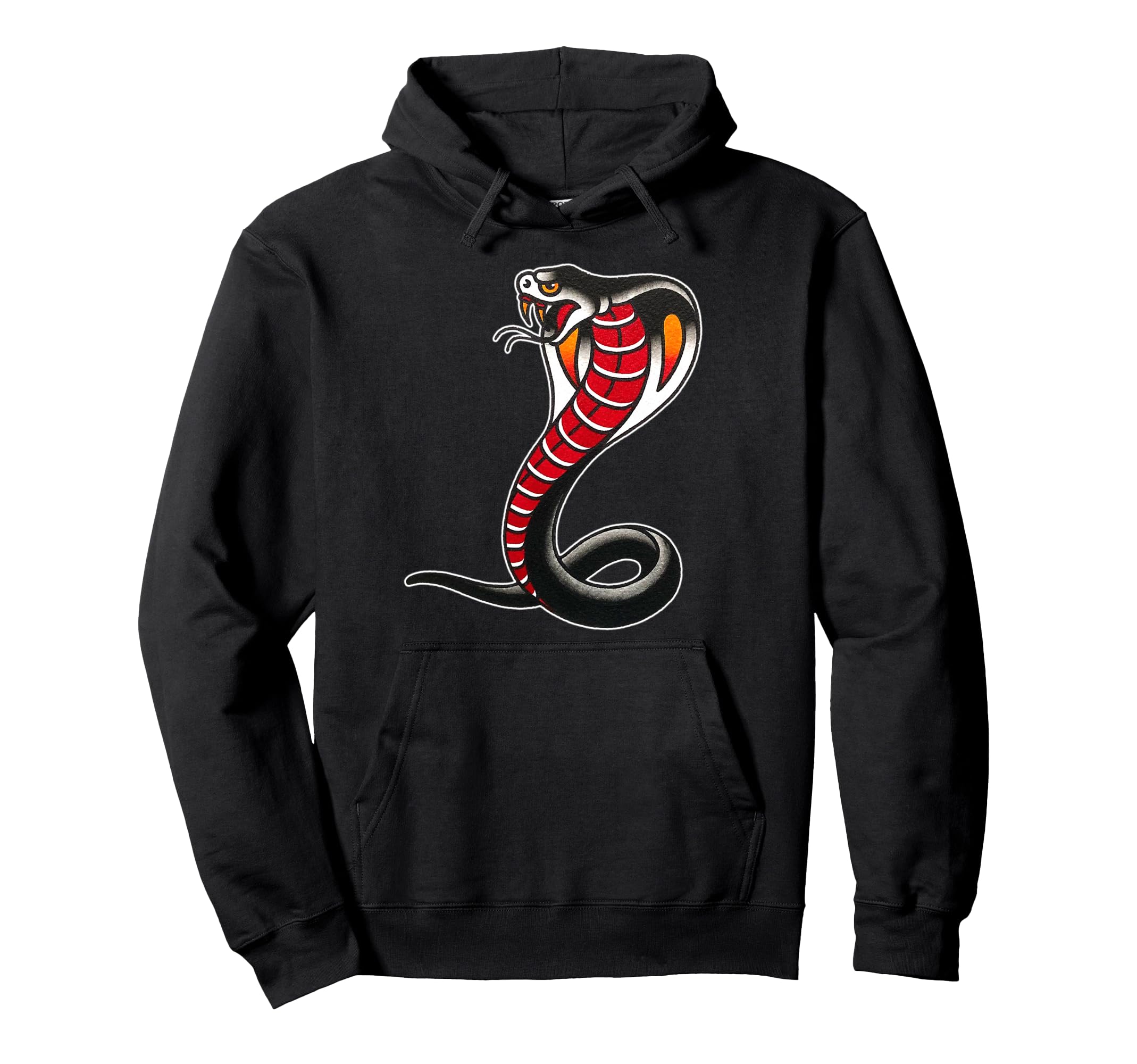 Traditional Cobra Tattoo Flash Hoodie - Fun Novelty Design Men Women - T-Shirt, Sweatshirt, Hoodie