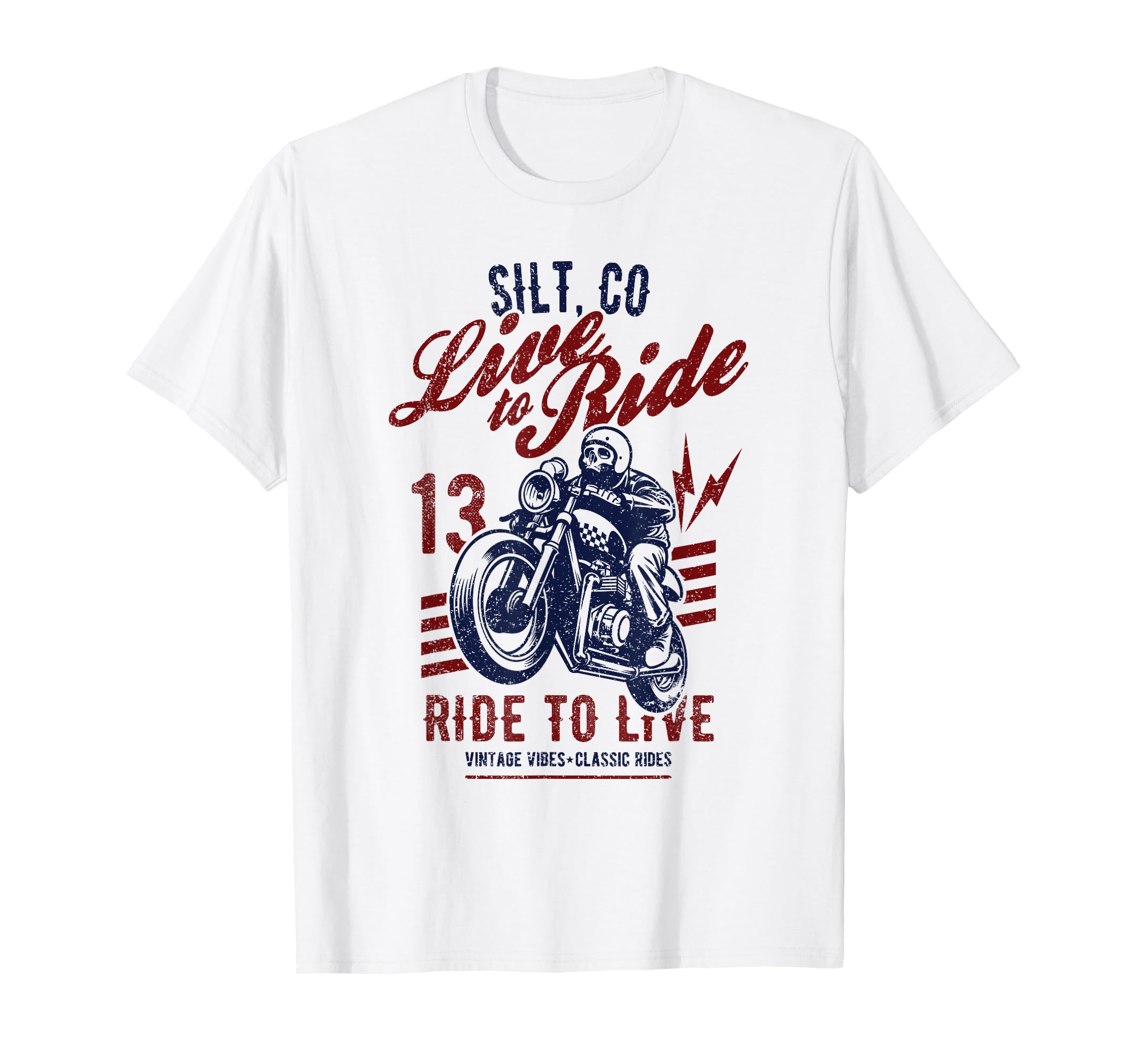 Silt Colorado Usa Motorcycle Skull T-Shirt - Novelty Apparel Men Women - T-Shirt, Sweatshirt, Hoodie