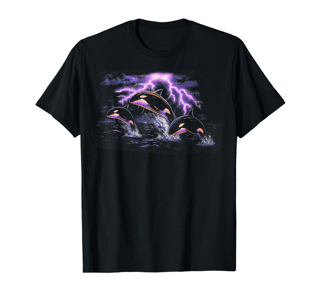 Orca Lightning 90S Nature Ocean Sea T-Shirt - Casual Everyday Wear Unisex - T-Shirt, Sweatshirt, Hoodie