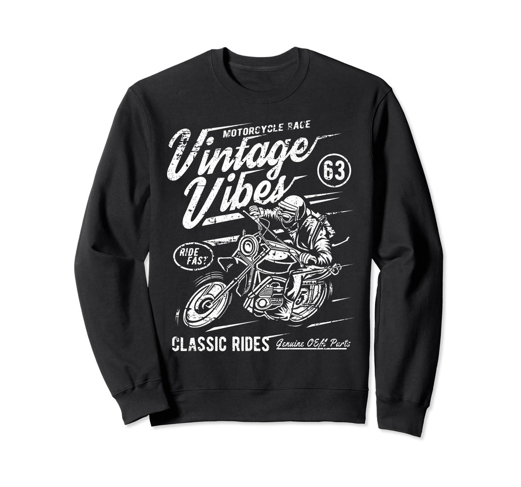 Vibes Rides Motorcycle Race Sweatshirt - Aesthetic Graphic Unisex - T-Shirt, Sweatshirt, Hoodie