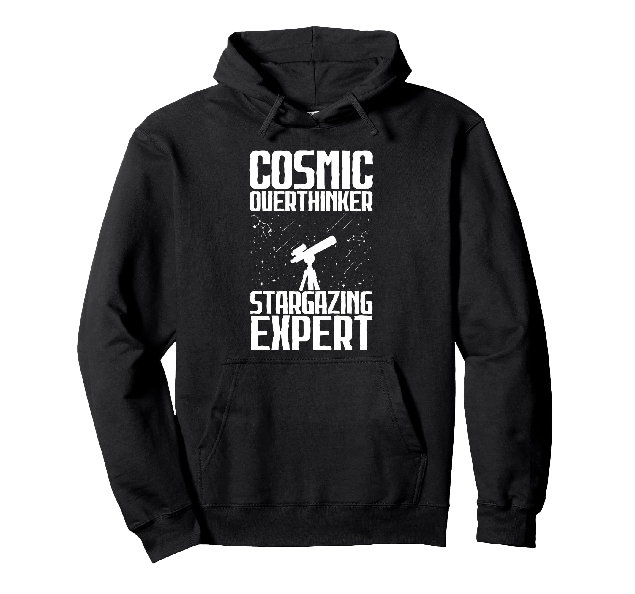 Cosmic Overthinker Stargazing Expert Hoodie - Graphic Print for Adults - T-Shirt, Sweatshirt, Hoodie