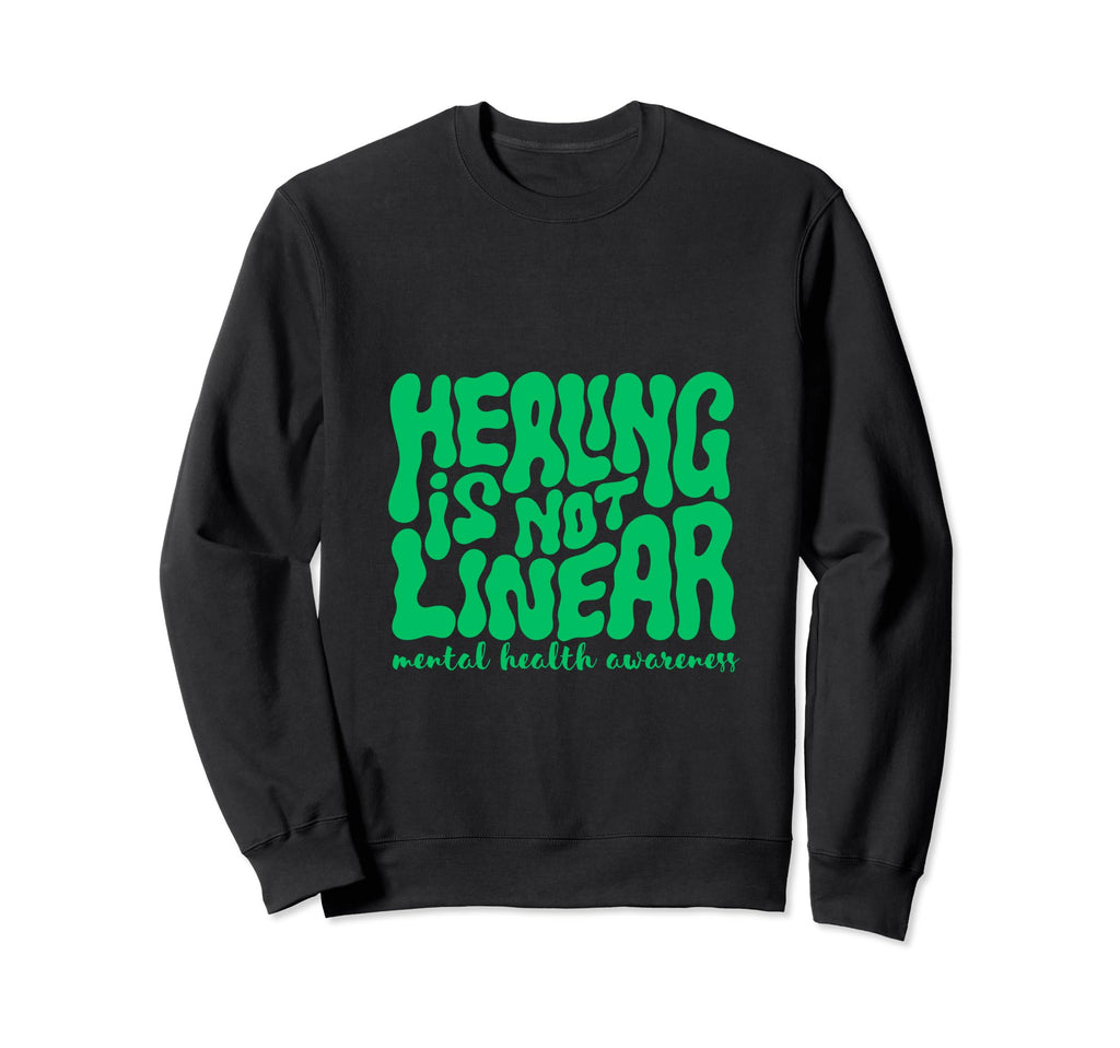 Healing Is Not Linear Groovy Mental Sweatshirt - Fun Novelty Design Unisex - T-Shirt, Sweatshirt, Hoodie