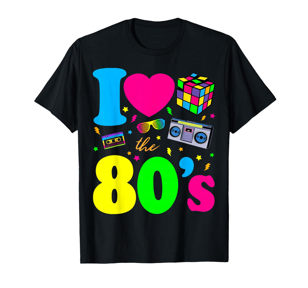 I Love 80S And Party Funny T-Shirt - Minimalist Print Unisex - T-Shirt, Sweatshirt, Hoodie