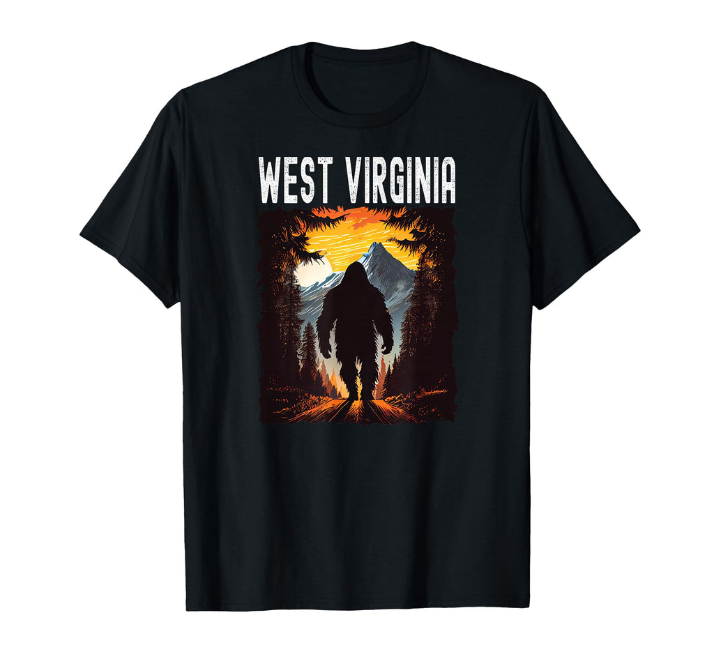 West Virginia Sunset 70S Hiking Camping T-Shirt - Unique Graphic for Adults - T-Shirt, Sweatshirt, Hoodie