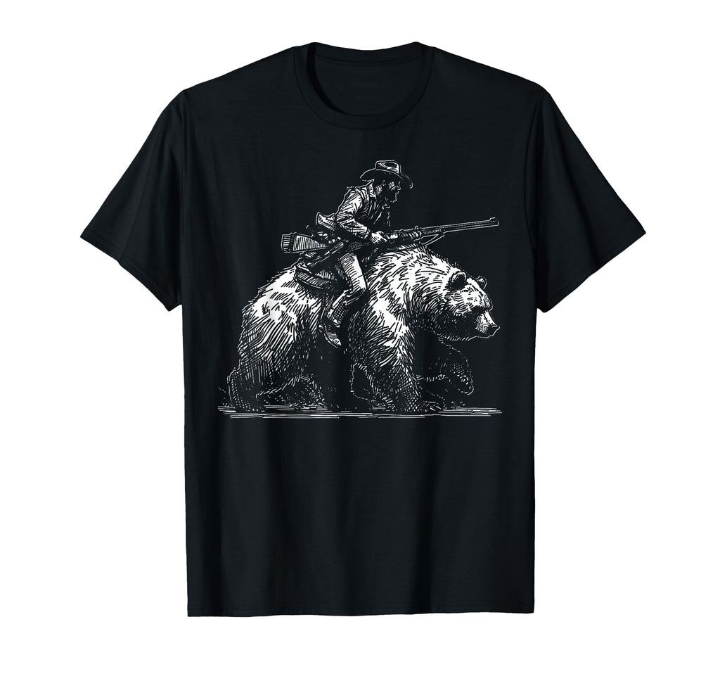 Cowboy Riding Bear Funny West T-Shirt - Casual Everyday Wear for Adults - T-Shirt, Sweatshirt, Hoodie