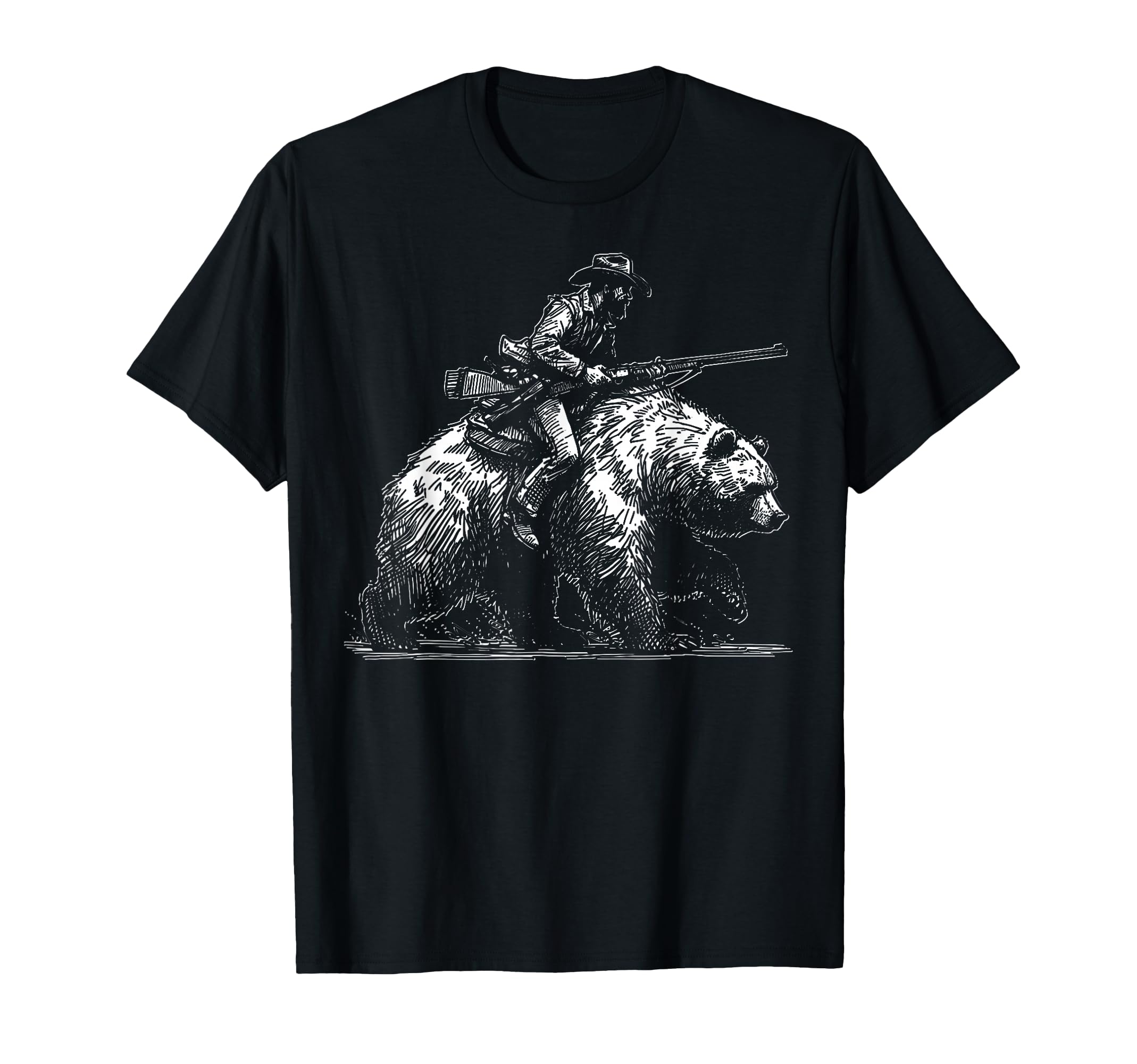 Cowboy Riding Bear Funny West T-Shirt - Casual Everyday Wear for Adults - T-Shirt, Sweatshirt, Hoodie