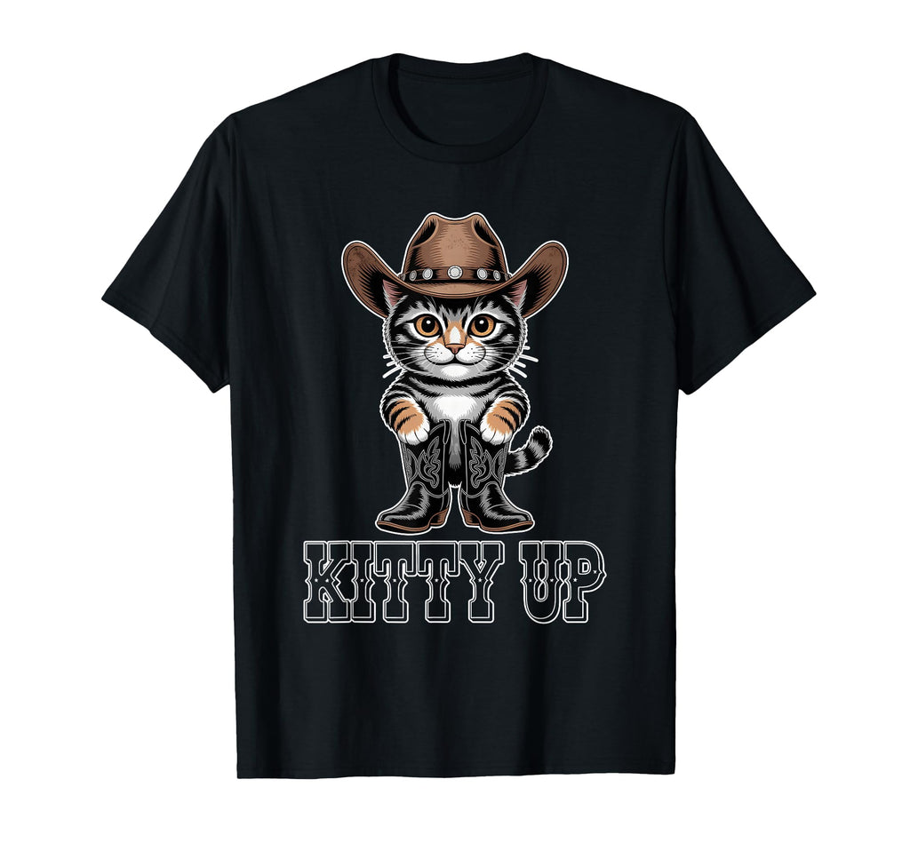 Kitty Up Country Music Lover Cat T-Shirt - Fun Novelty Design Men Women - T-Shirt, Sweatshirt, Hoodie