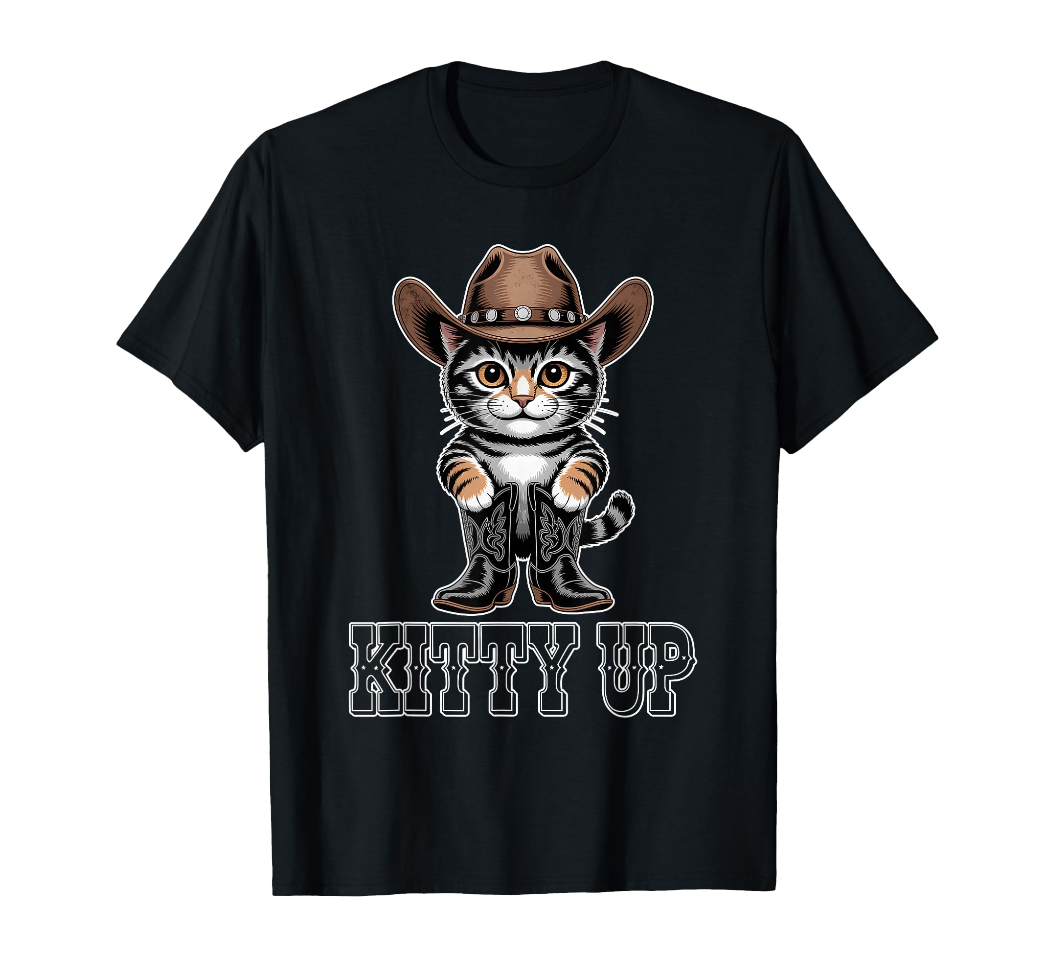 Kitty Up Country Music Lover Cat T-Shirt - Fun Novelty Design Men Women - T-Shirt, Sweatshirt, Hoodie