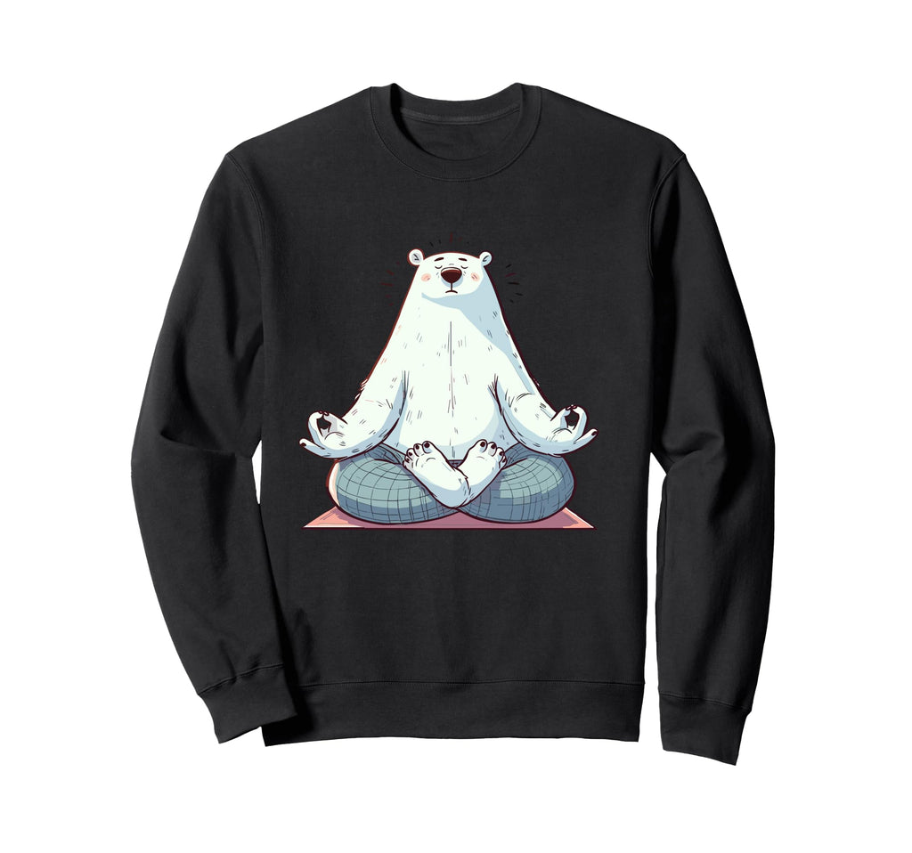 Meditation Polar Bear Yoga Sweatshirt - Casual Everyday Wear Men Women - T-Shirt, Sweatshirt, Hoodie
