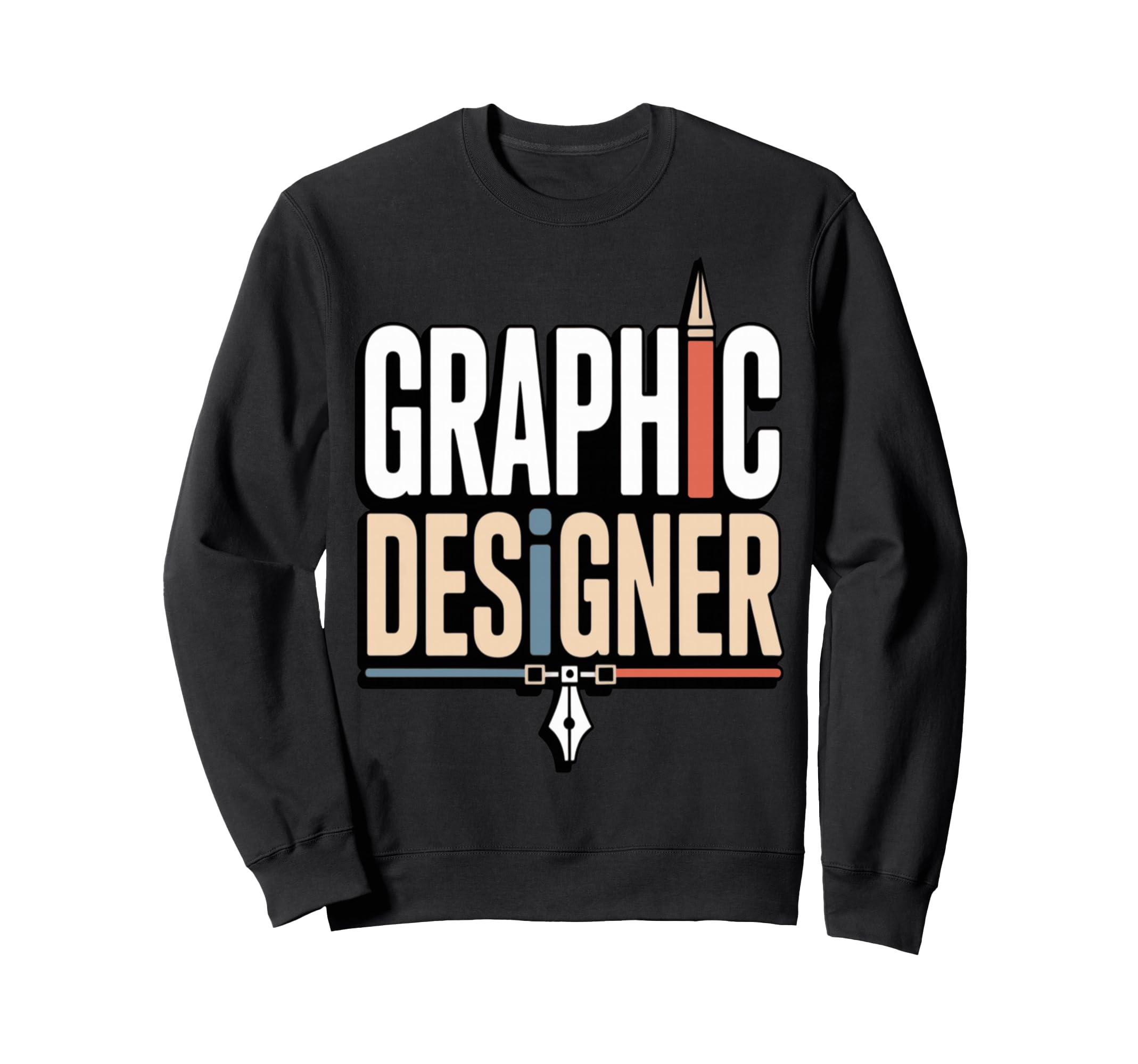 Designer Typography Pen Icon Sweatshirt - Streetwear Style Unisex - T-Shirt, Sweatshirt, Hoodie