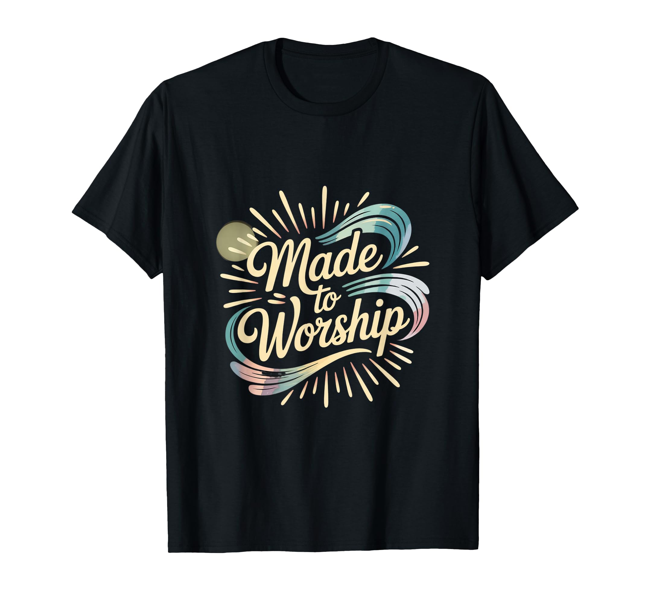Made To Worship Handlettering Christian T-Shirt - Minimalist Print Unisex - T-Shirt, Sweatshirt, Hoodie
