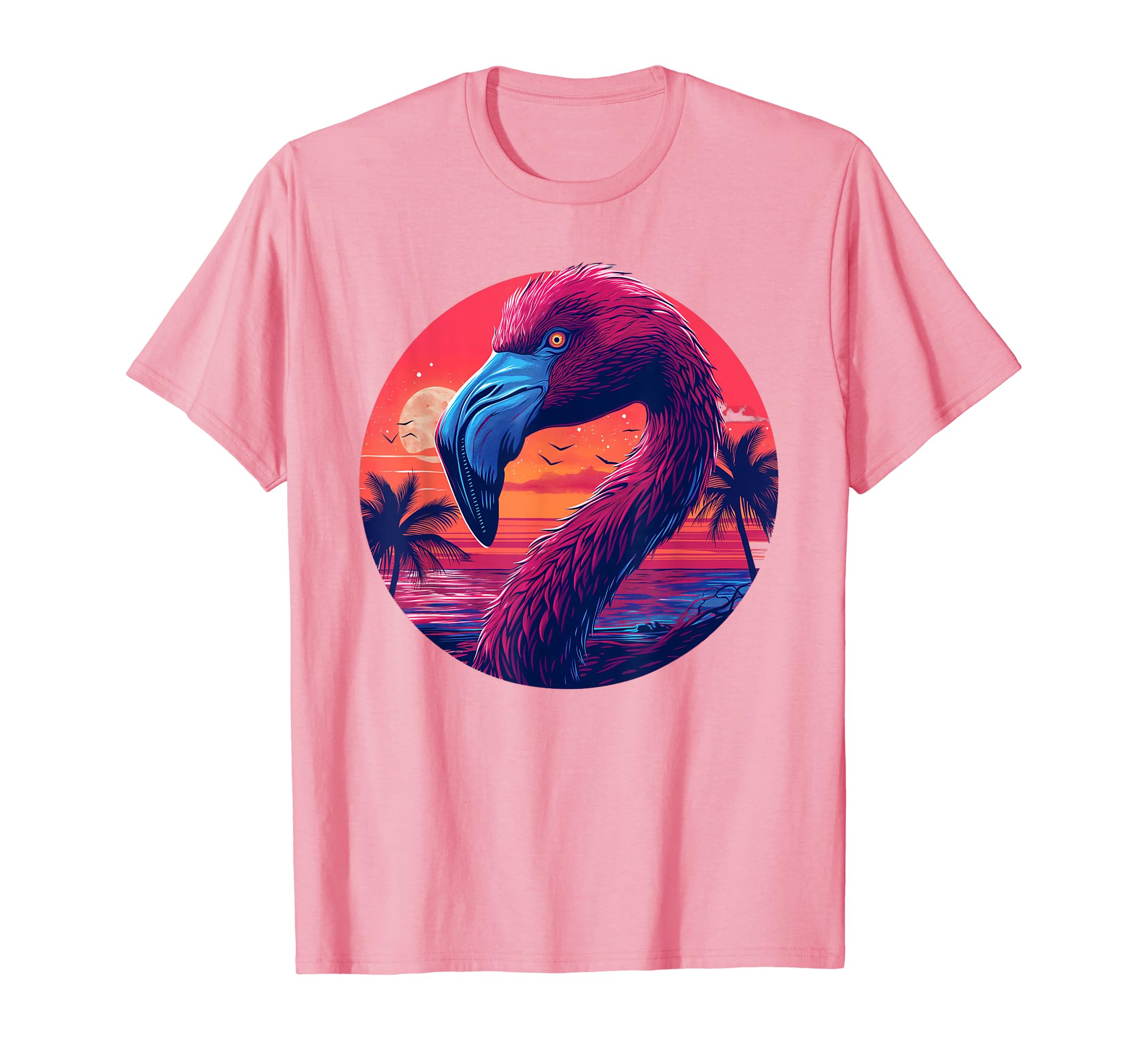 Flamingo Vaporwave Aesthetic Synthwave T-Shirt - Unique Graphic Men Women - T-Shirt, Sweatshirt, Hoodie