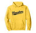 Houston Texas Script 1970S Black Text Hoodie - Streetwear Style Unisex - T-Shirt, Sweatshirt, Hoodie