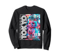 Tokyo City 80S Synthwave Manekineko Sweatshirt - Minimalist Print Unisex - T-Shirt, Sweatshirt, Hoodie