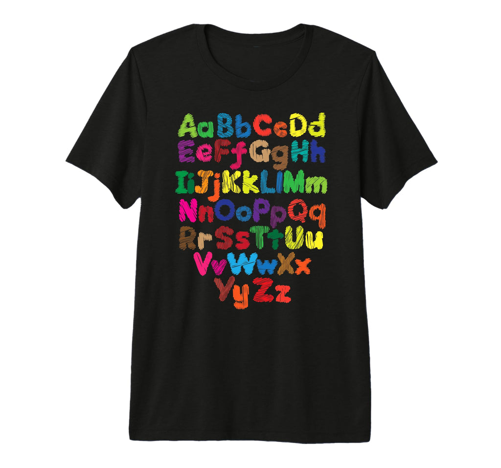 Vibrant Colorful Alphabet Typography T-Shirt - Streetwear Style for Adults - T-Shirt, Sweatshirt, Hoodie