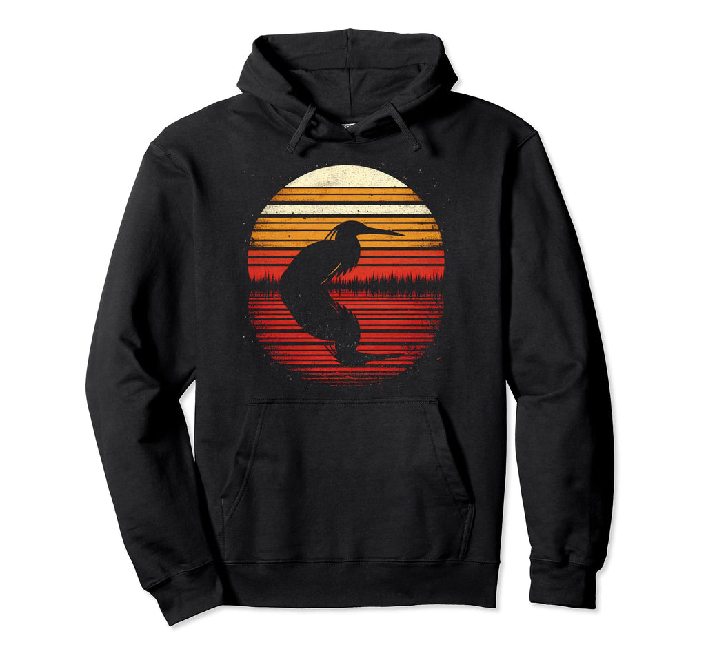 Bittern Bird Sunset Safari 70S Hoodie - Casual Everyday Wear Men Women - T-Shirt, Sweatshirt, Hoodie