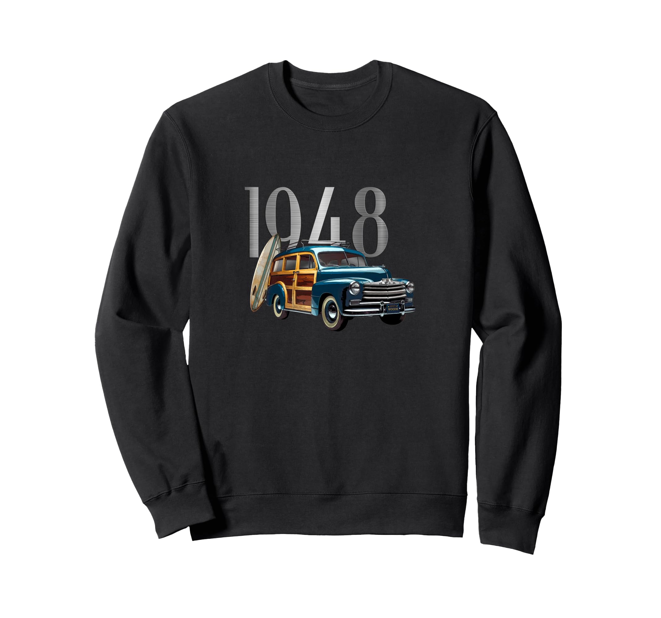 1948 Woody Station Wagon Surfing Sweatshirt - Casual Everyday Wear Unisex - T-Shirt, Sweatshirt, Hoodie