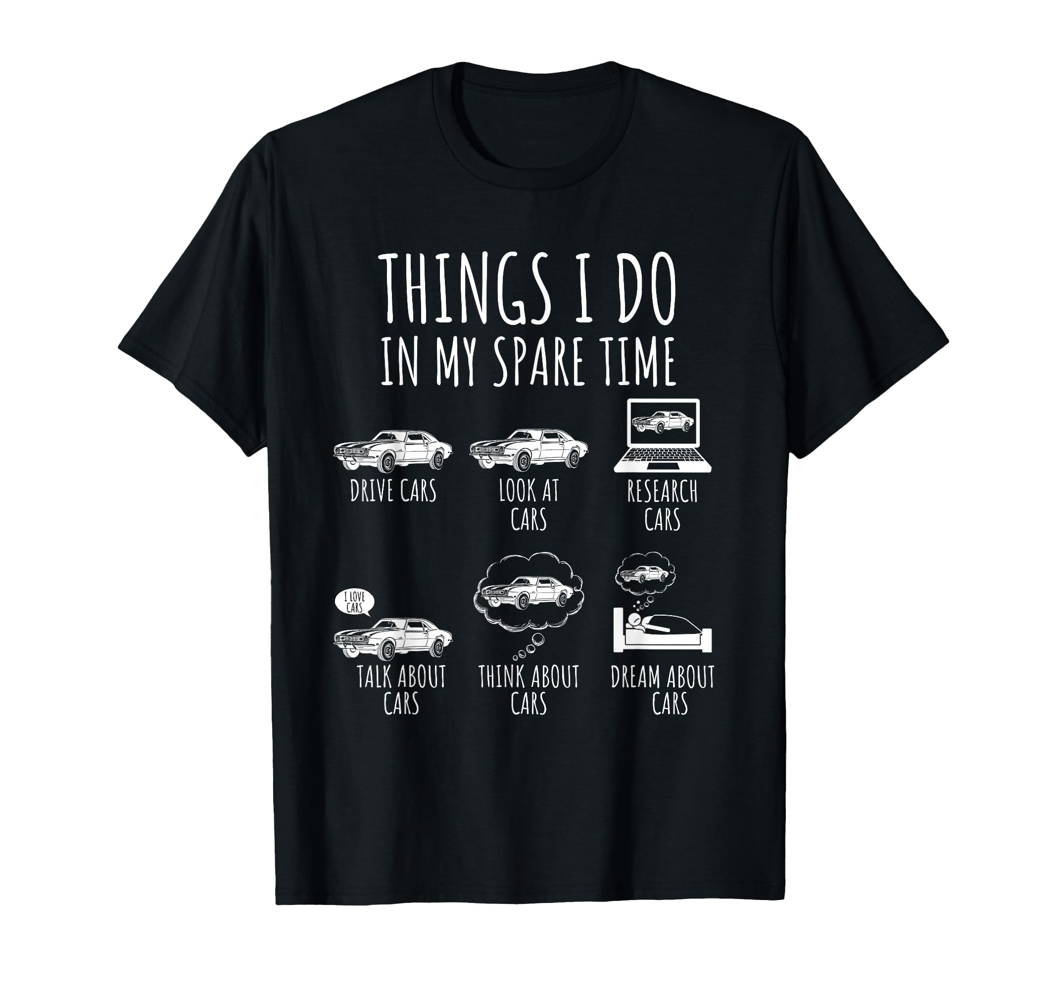 Things I Do My Spare Time Funny Car T-Shirt - Minimalist Print for Adults - T-Shirt, Sweatshirt, Hoodie