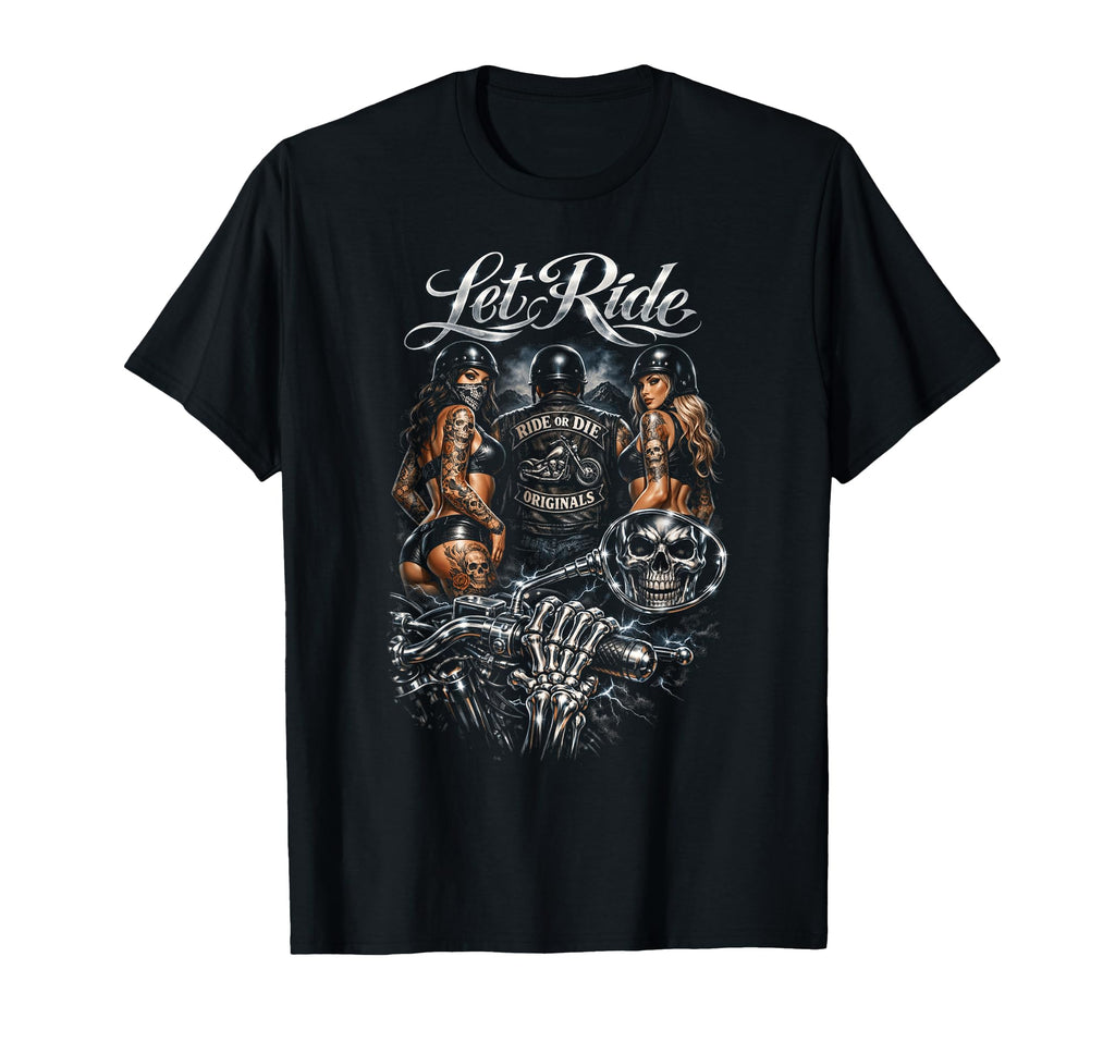Motorcycle Biker Skull Tattoo Rider Art T-Shirt - Aesthetic Graphic Unisex - T-Shirt, Sweatshirt, Hoodie