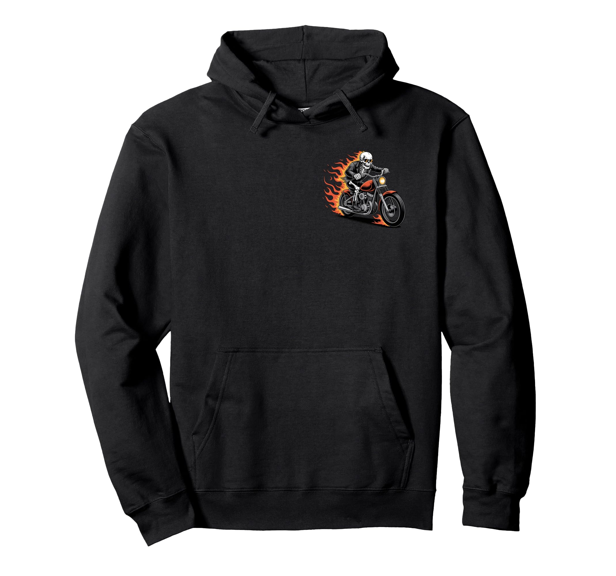 Skeleton Biker Leather Motorcycle Riders Hoodie - Trendy Graphic Unisex - T-Shirt, Sweatshirt, Hoodie