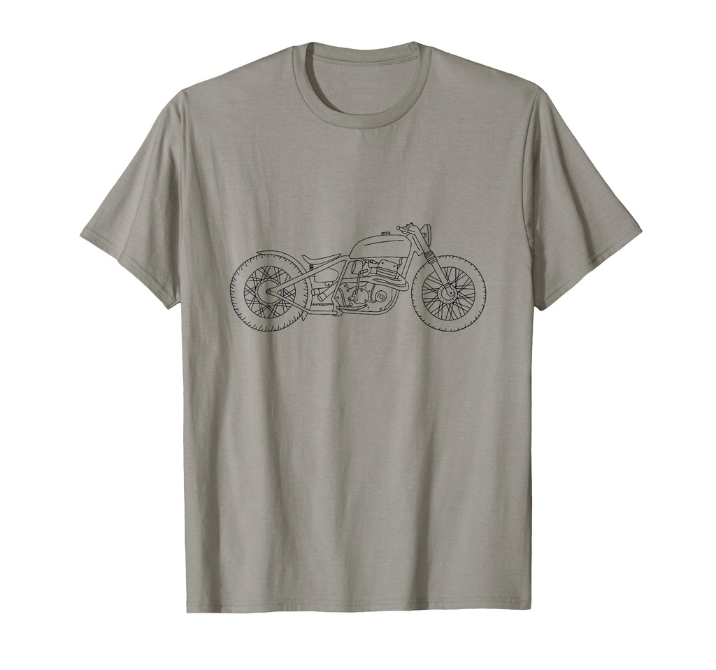 Motorcycle Cafe Racer Bike Outline T-Shirt - Unique Graphic for Adults - T-Shirt, Sweatshirt, Hoodie