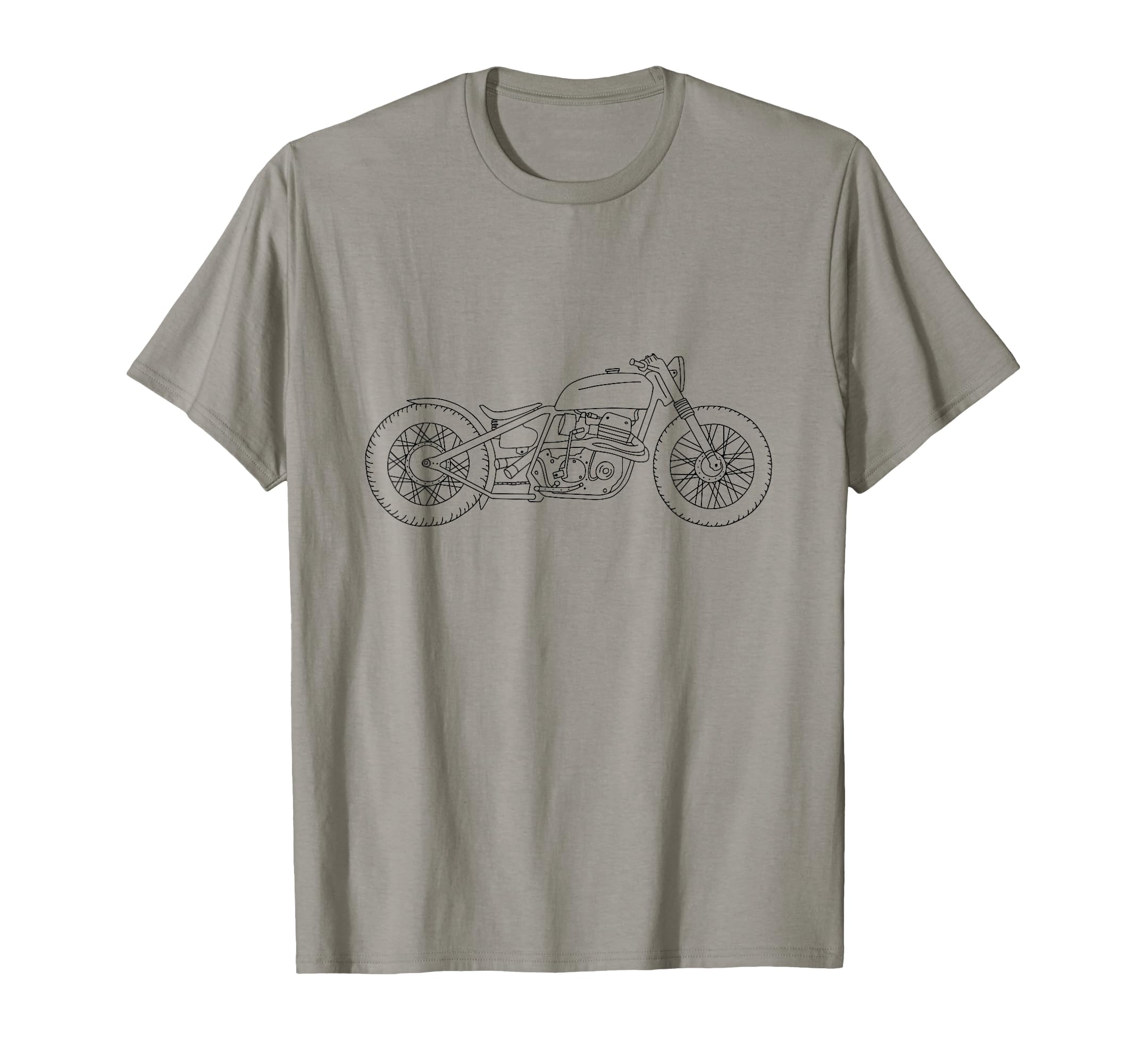 Motorcycle Cafe Racer Bike Outline T-Shirt - Unique Graphic for Adults - T-Shirt, Sweatshirt, Hoodie