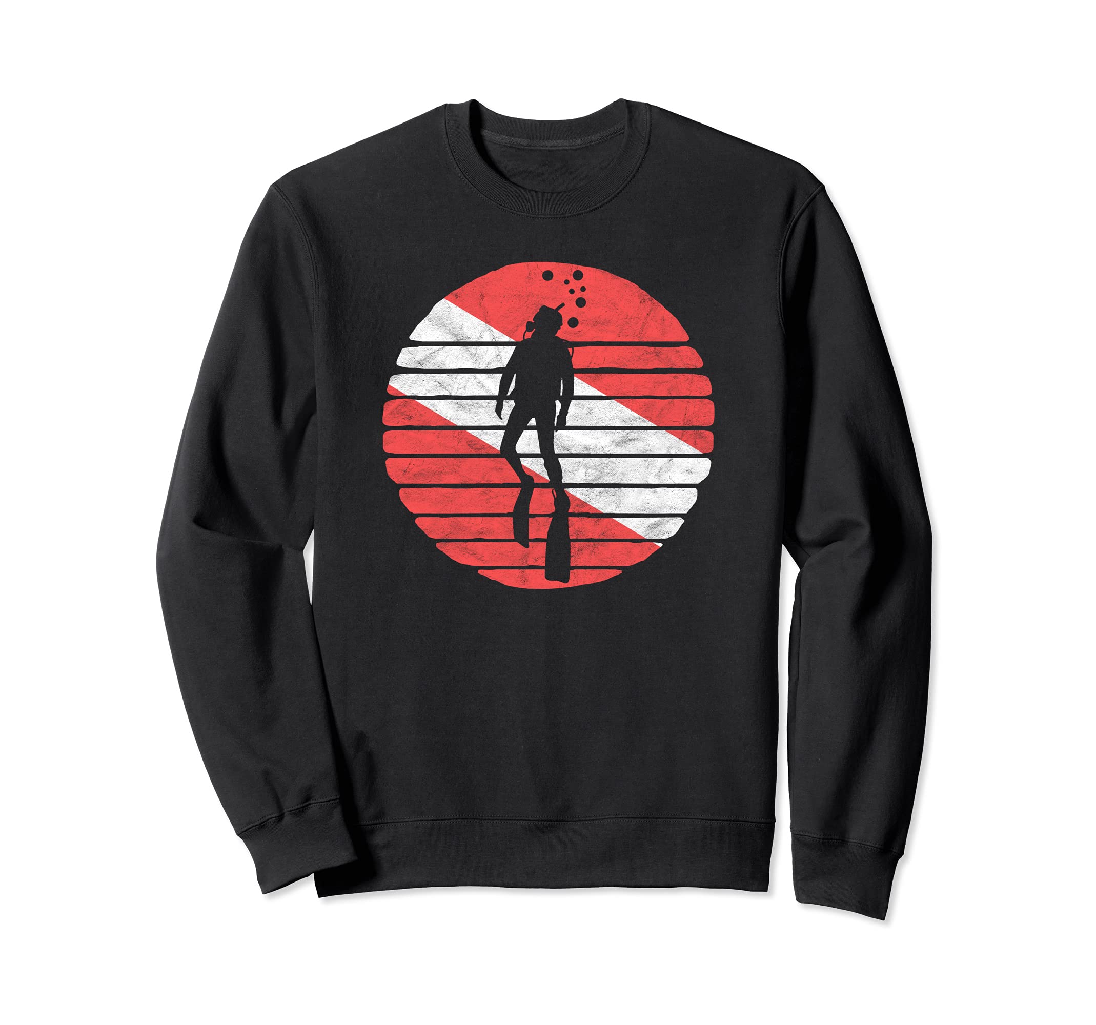 Scuba Diver Eighties Distressed Sweatshirt - Fun Novelty Design Unisex - T-Shirt, Sweatshirt, Hoodie