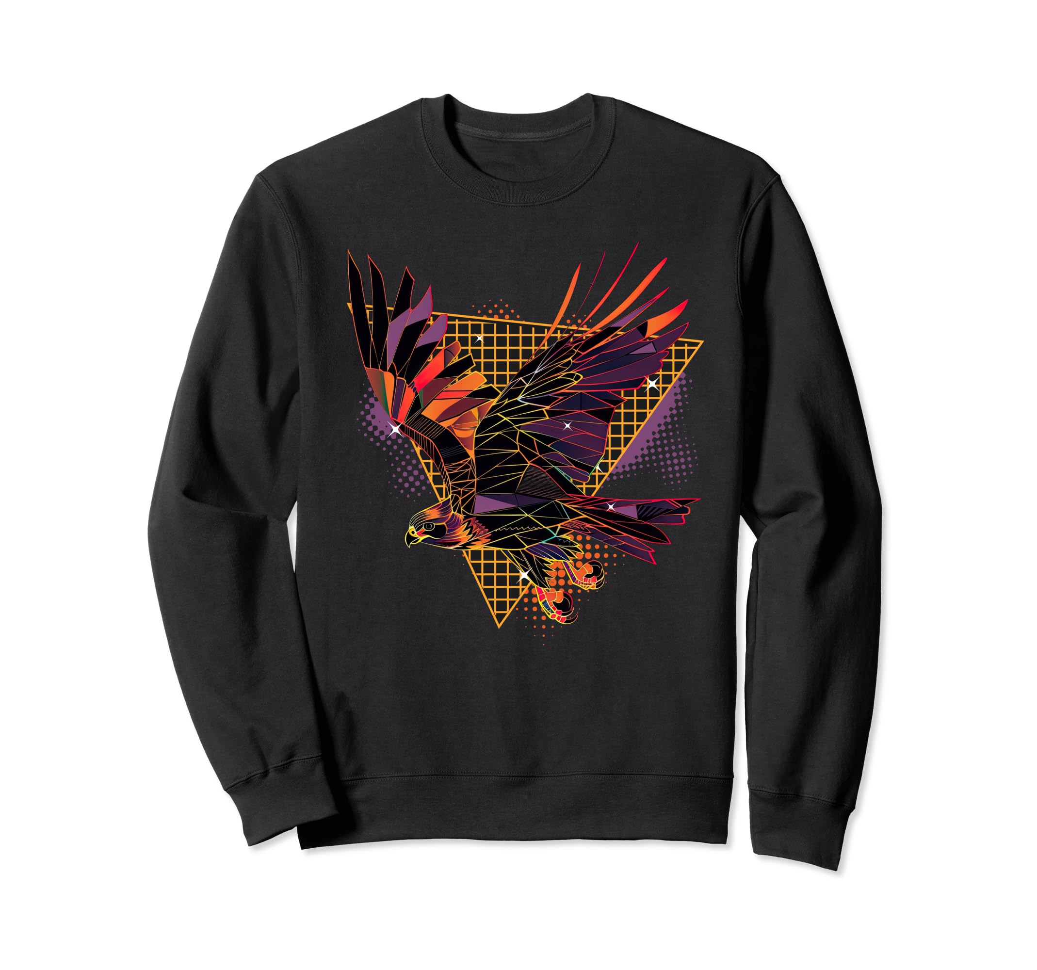 80S Geometric Bird Falcon Synthwave Sweatshirt - Novelty Apparel Unisex - T-Shirt, Sweatshirt, Hoodie