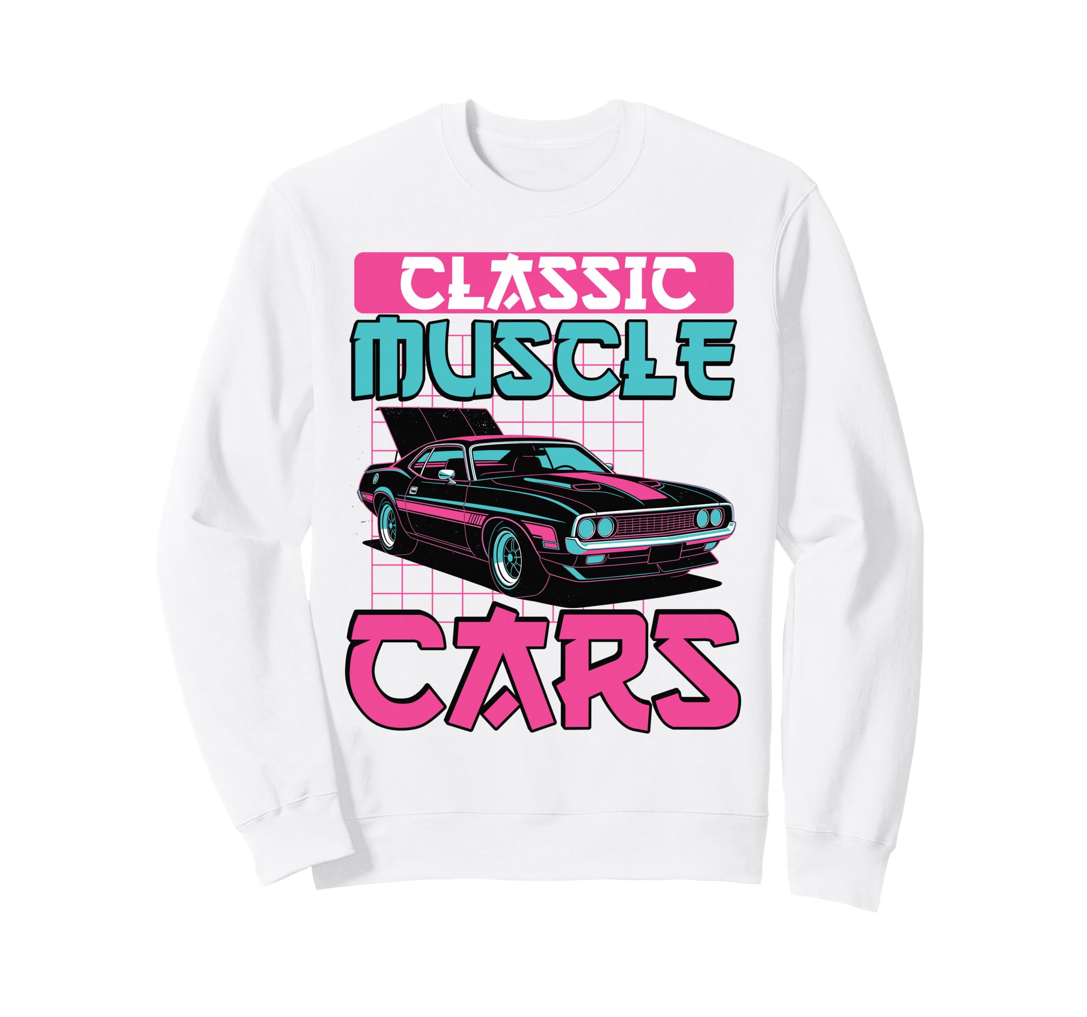 Muscle Car 80S Synthwave Car Lover Sweatshirt - Unique Graphic Men Women - T-Shirt, Sweatshirt, Hoodie