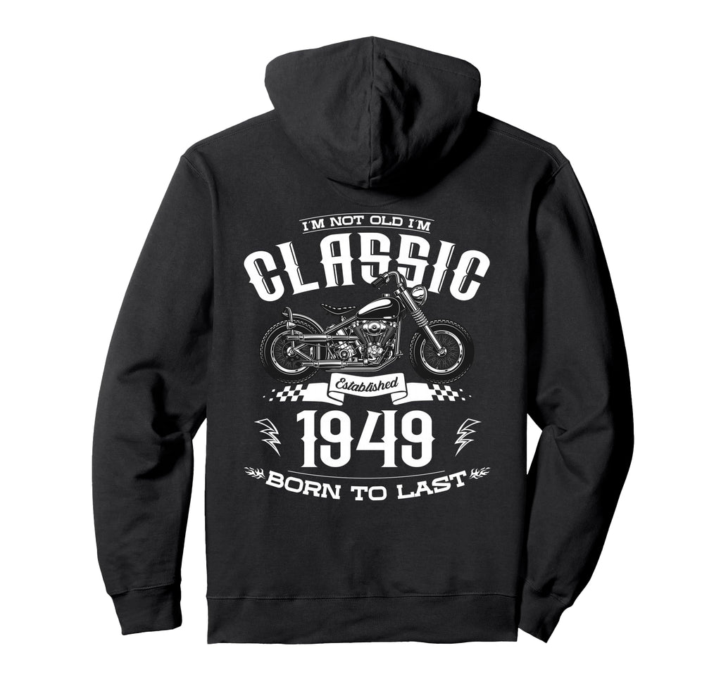 77Th Birthday Motorcycle Hoodie - Aesthetic Graphic for Adults - T-Shirt, Sweatshirt, Hoodie