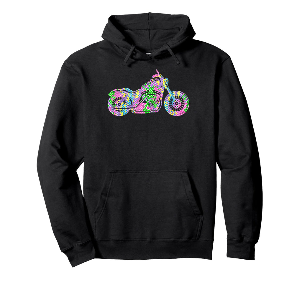 Colorful Motorcycle Biker Motorcycling Hoodie - Unique Graphic Unisex - T-Shirt, Sweatshirt, Hoodie