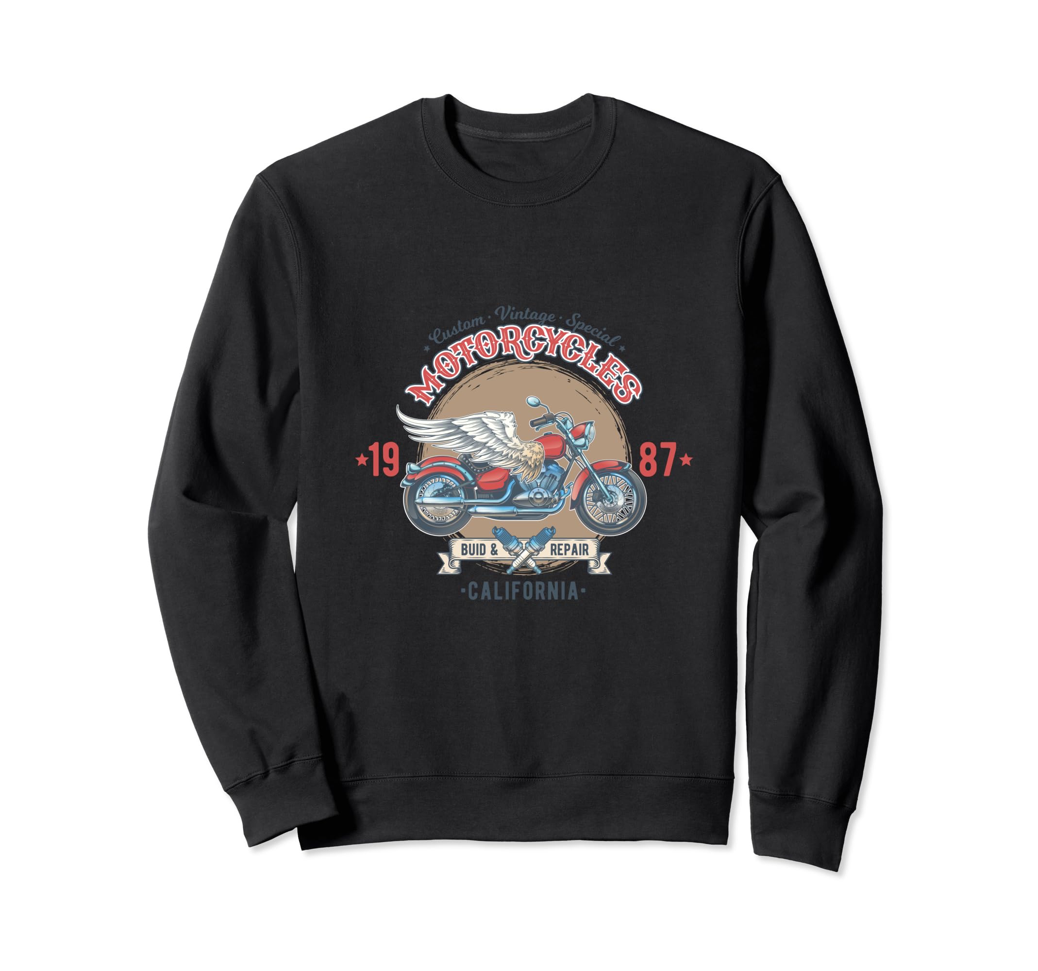 Custom California Motorcycle Sweatshirt - Custom Art Print for Adults - T-Shirt, Sweatshirt, Hoodie