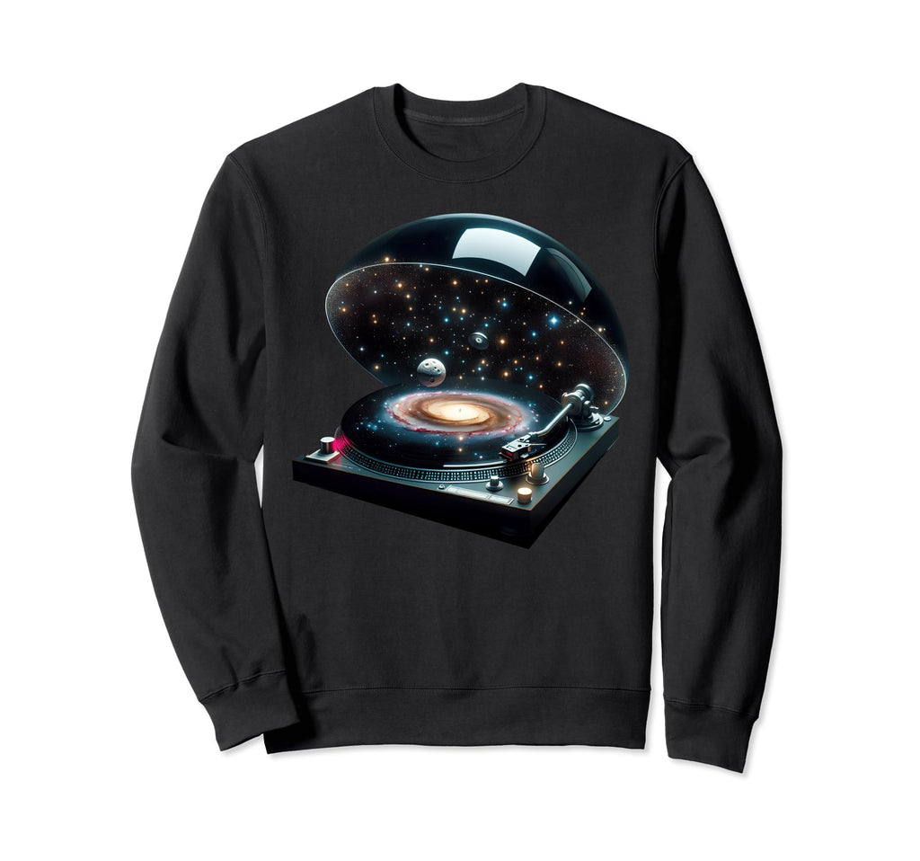 Fantasy Vinyl Player Space Sweatshirt - Unique Graphic Unisex - T-Shirt, Sweatshirt, Hoodie