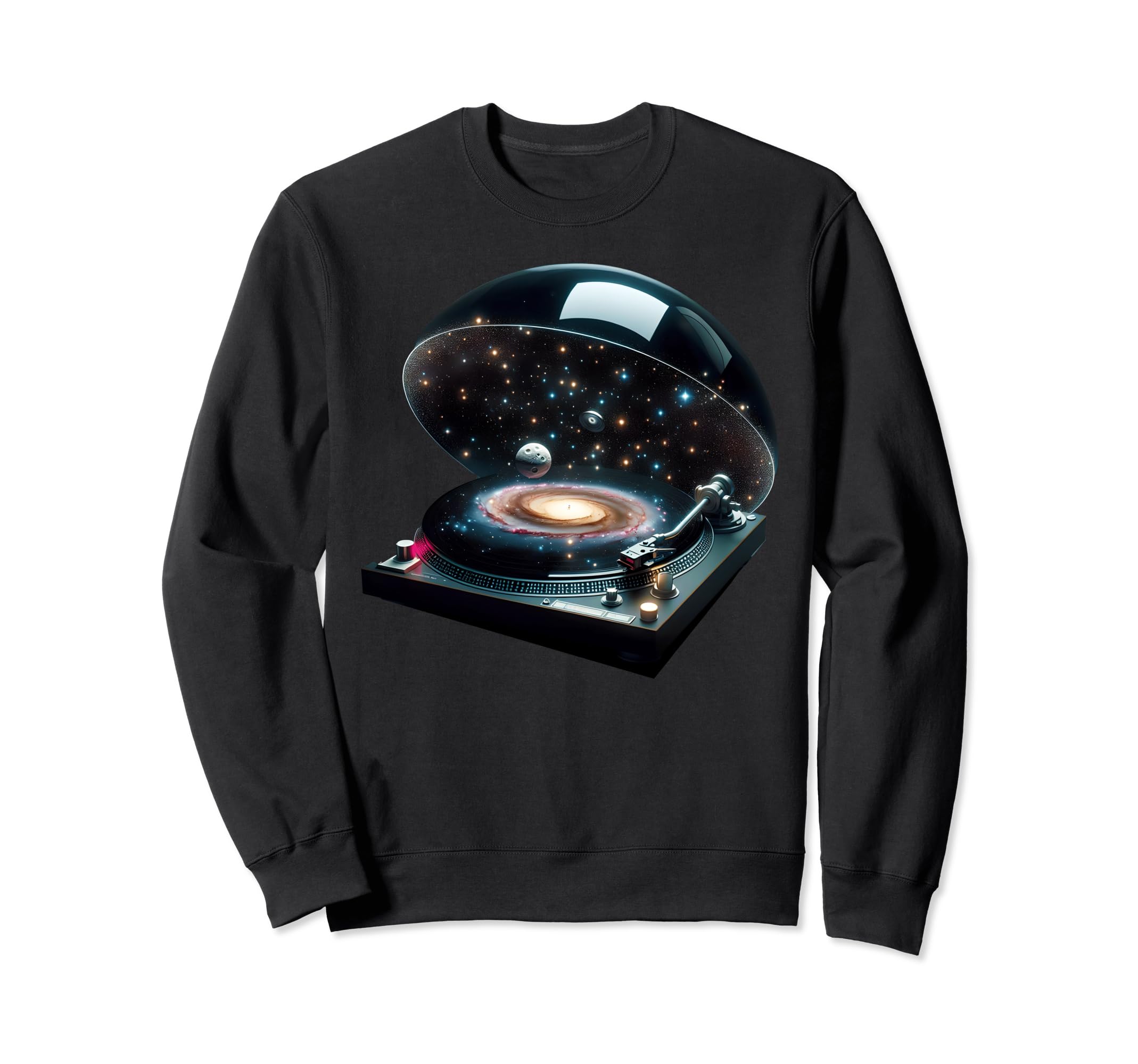 Fantasy Vinyl Player Space Sweatshirt - Unique Graphic Unisex - T-Shirt, Sweatshirt, Hoodie