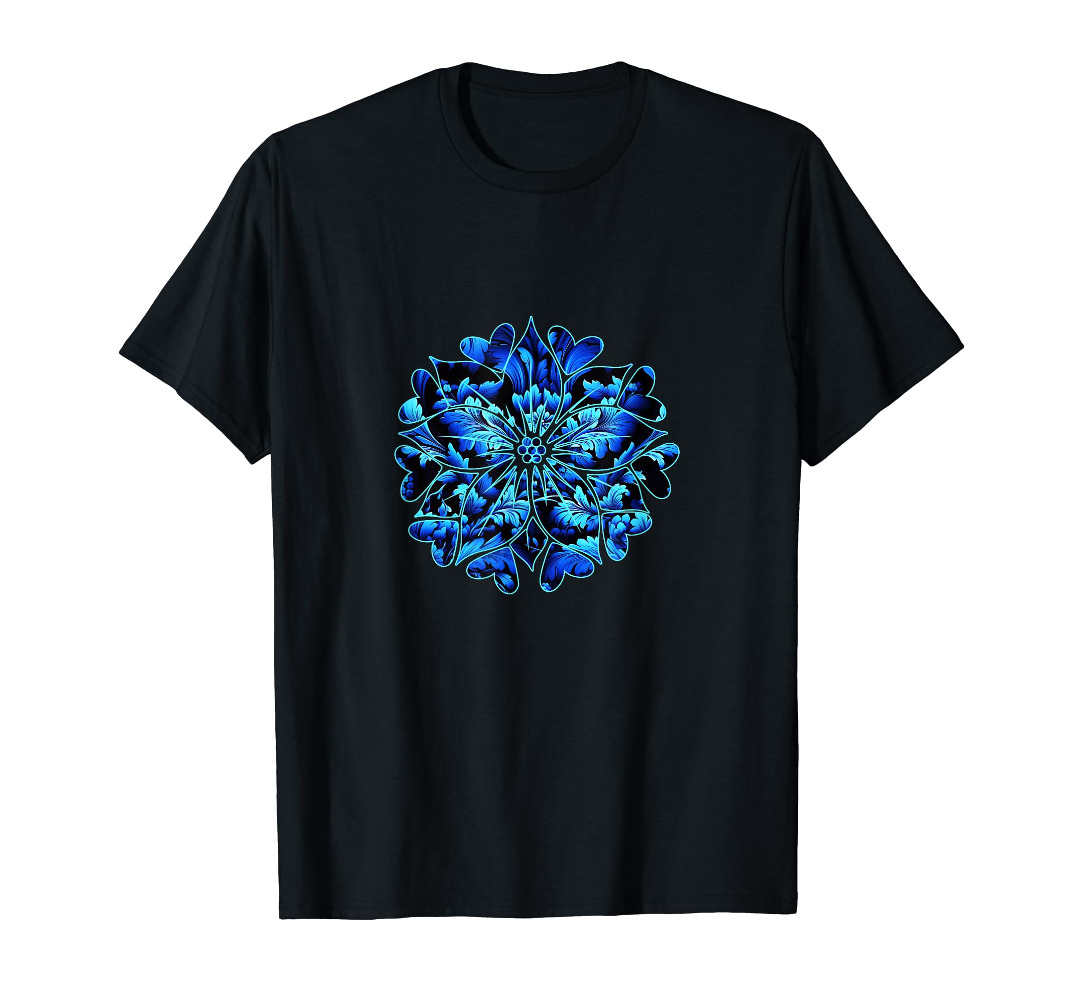 1960 Cobalt Light Blue Floral Paisley T-Shirt - Casual Everyday Wear Unisex - T-Shirt, Sweatshirt, Hoodie