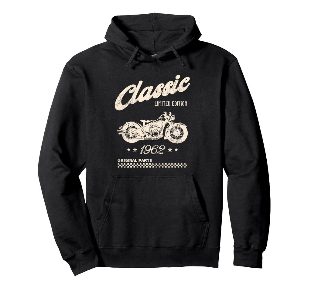 63Rd Birthday Motorcycle Born 1962 Hoodie - Novelty Apparel Unisex - T-Shirt, Sweatshirt, Hoodie