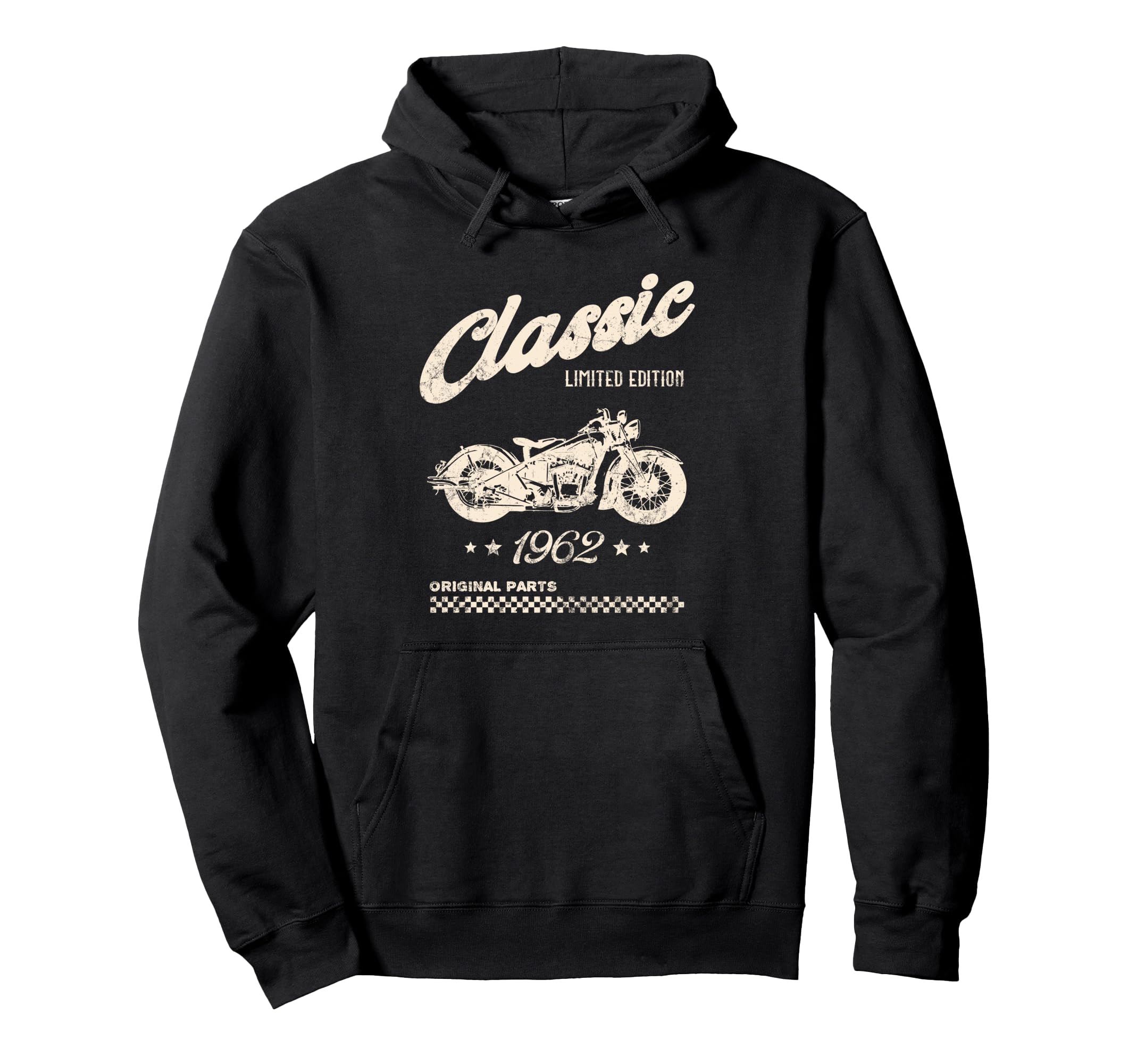 63Rd Birthday Motorcycle Born 1962 Hoodie - Novelty Apparel Unisex - T-Shirt, Sweatshirt, Hoodie