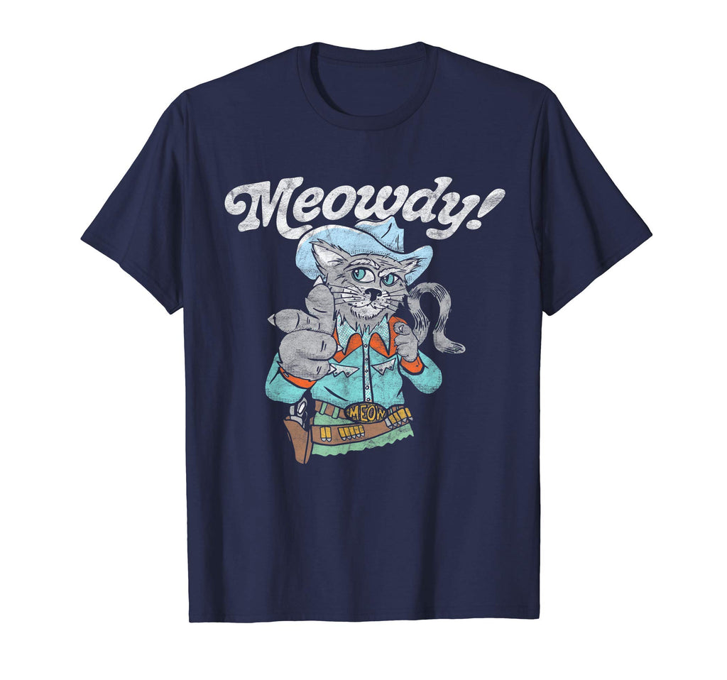 Meowdy Funny Cowboy Cat Western T-Shirt - Graphic Print Unisex - T-Shirt, Sweatshirt, Hoodie