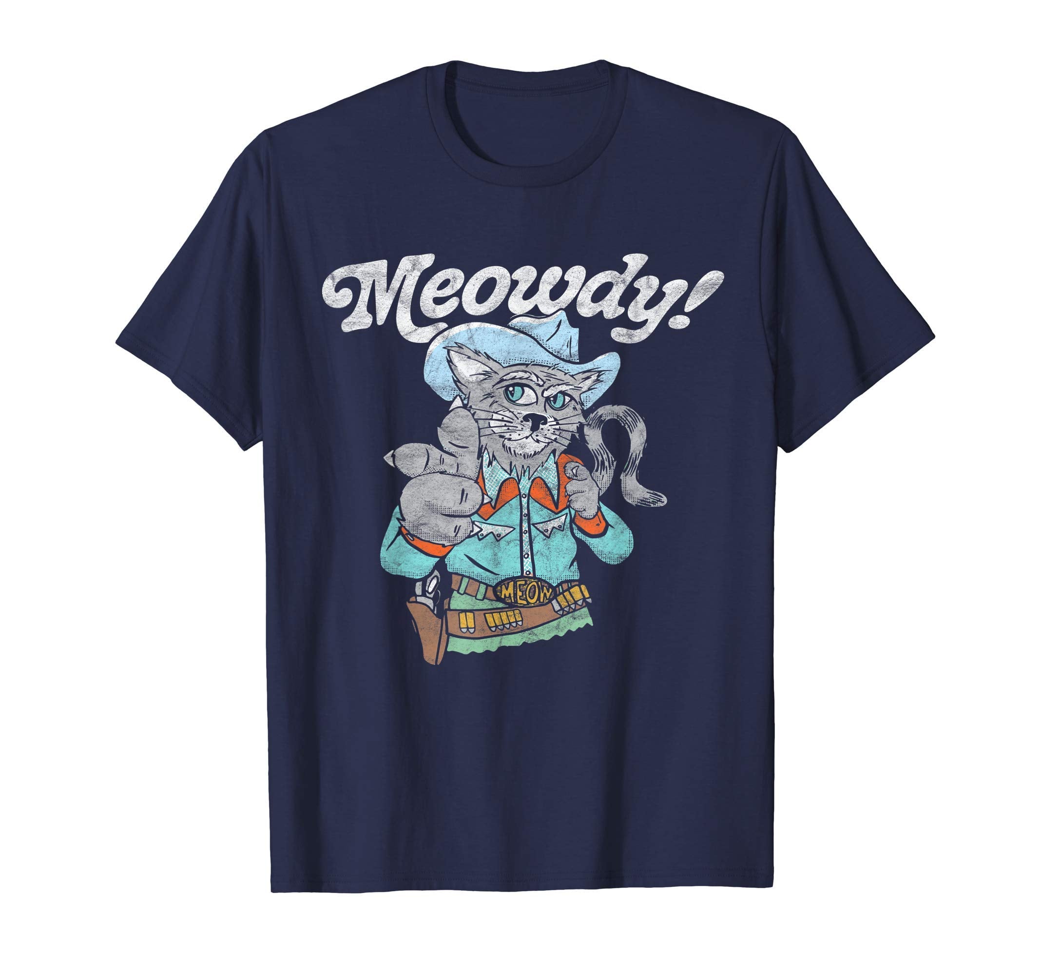 Meowdy Funny Cowboy Cat Western T-Shirt - Graphic Print Unisex - T-Shirt, Sweatshirt, Hoodie