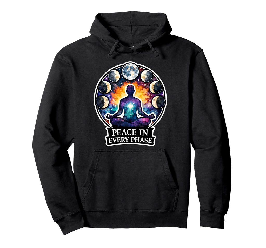 Moon Meditation Lunar Mindfulness Hoodie - Trendy Graphic Men Women - T-Shirt, Sweatshirt, Hoodie