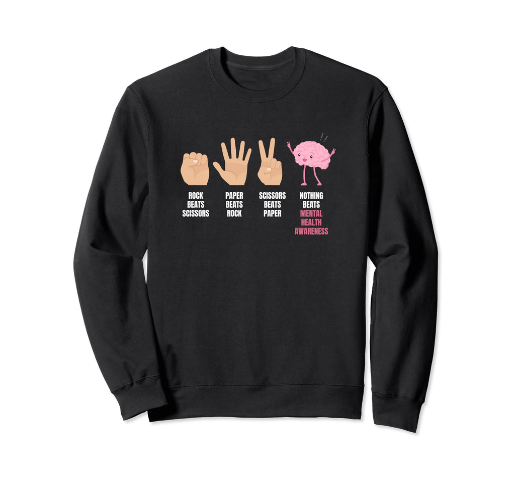 Scissors Rock Paper Mental Health Sweatshirt - Aesthetic Graphic Unisex - T-Shirt, Sweatshirt, Hoodie