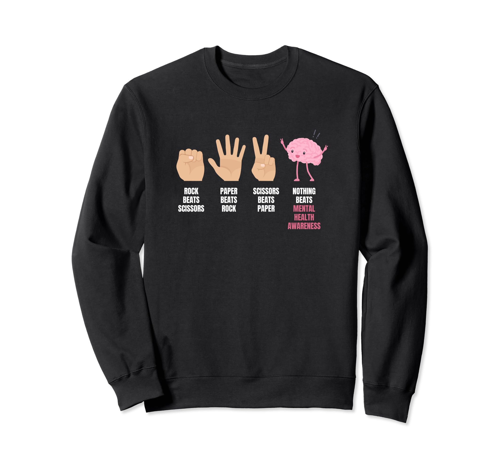 Scissors Rock Paper Mental Health Sweatshirt - Aesthetic Graphic Unisex - T-Shirt, Sweatshirt, Hoodie